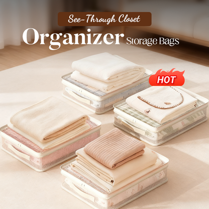 【Qualité Suprême】🌸 Sacs Transparents Renforcés – Poignées Robustes, Protection Contre l'Humidité, Idéal pour Couettes & Vêtements