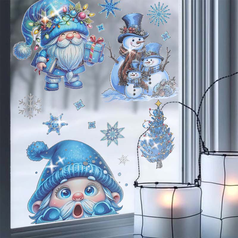 🎄 50% DE RÉDUCTION! ✨ DÉCORATION DE FENÊTRE MAGIQUE DE NOËL - Autocollant Scintillant Sans Colle, Effet Brillant Intérieur/Extérieur, Facile à Appliquer et à Retirer 🎅🌟