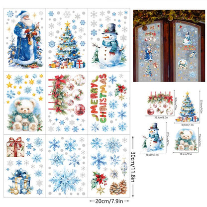 🎄 50% DE RÉDUCTION! ✨ DÉCORATION DE FENÊTRE MAGIQUE DE NOËL - Autocollant Scintillant Sans Colle, Effet Brillant Intérieur/Extérieur, Facile à Appliquer et à Retirer 🎅🌟
