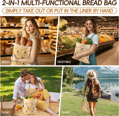 Sac à Pain Réutilisable en Cire d'Abeille – Idéal pour Pain au Levain Fait Maison, Écologique et Durable