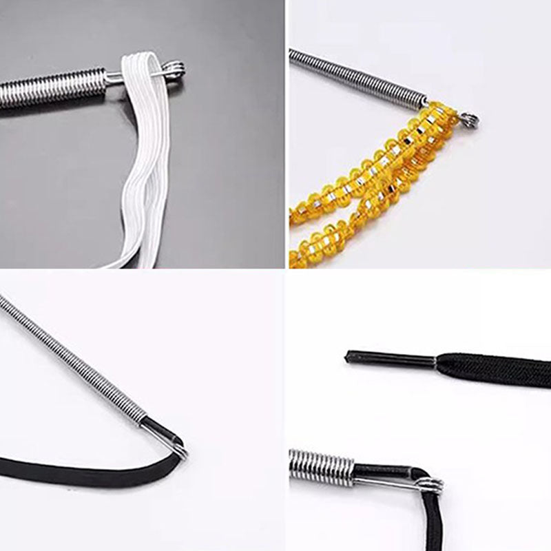 Outil multifonction pliable à cordon élastique pour enfiler les fils facilement