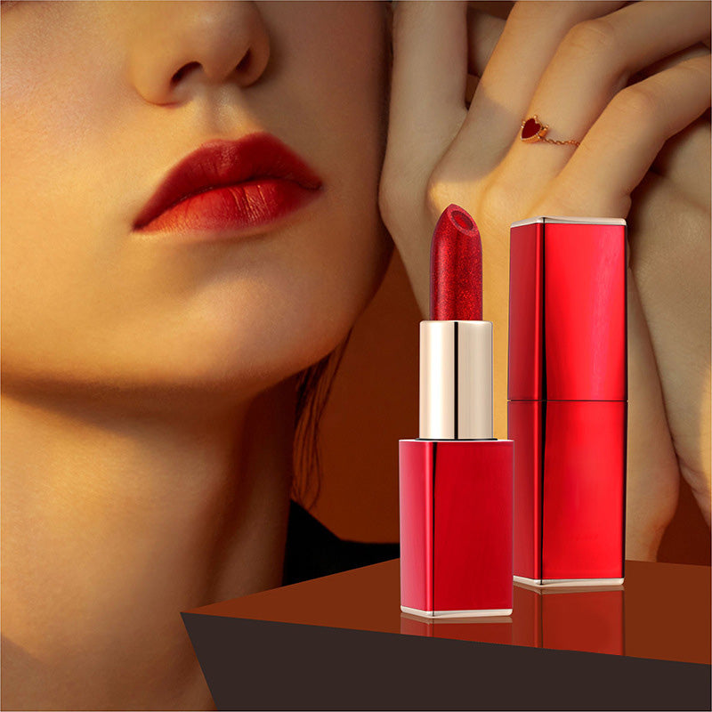 Éclair de Noël : Rouge à Lèvres Pailleté Hydratant qui Change de Couleur — Double Couche, Longue Tenue et Activation Thermique — Promo 48%