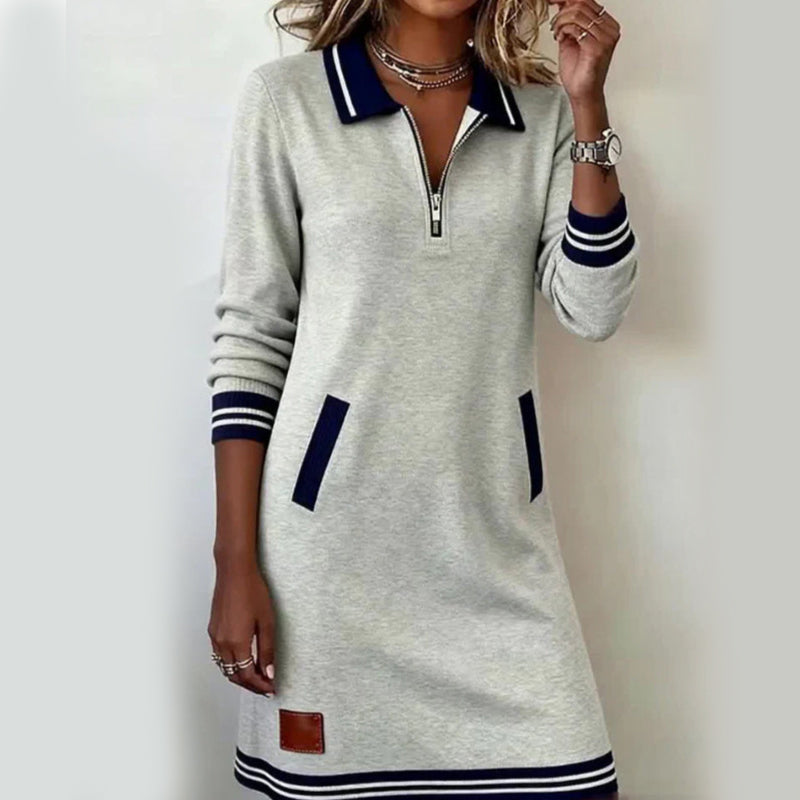 👗Robe à col et manches longues pour femme
