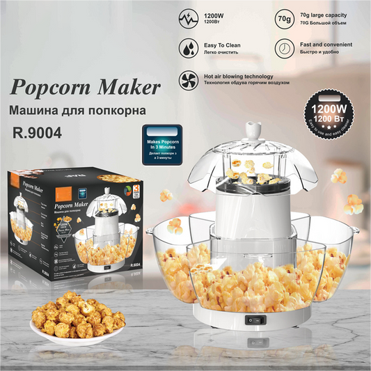 🎄 Soldes de Noël : Machine à pop-corn à air chaud automatique 1200W – 60% OFF 🔥