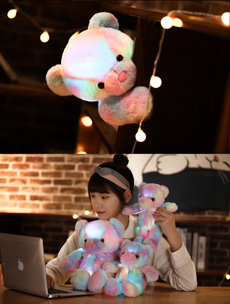 Ours en peluche ultra-doux avec éclairage LED multicolore