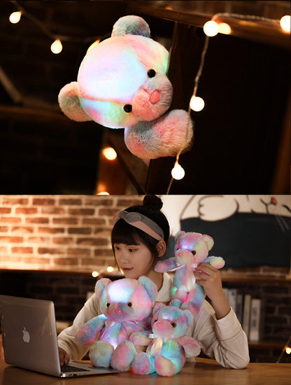 Ours en peluche ultra-doux avec éclairage LED multicolore