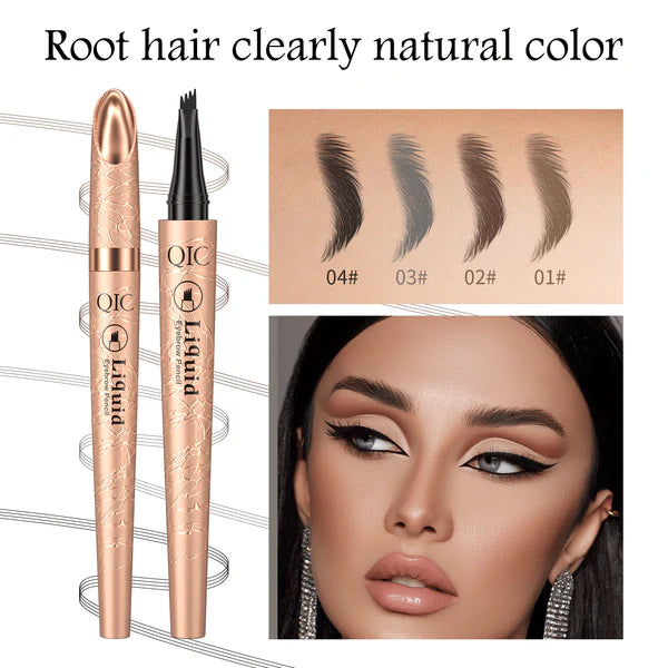 Stylo à Sourcils 3D Microblading – Effet Naturel, 4 Pointes pour une Définition Parfaite