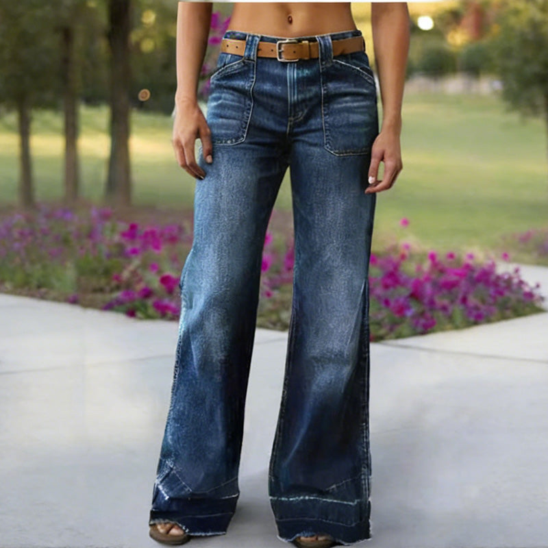 👖✨ Chic Rétro | Jean Évasé Femme | Coupe Allongeante & Poches Généreuses 💫【-60%】