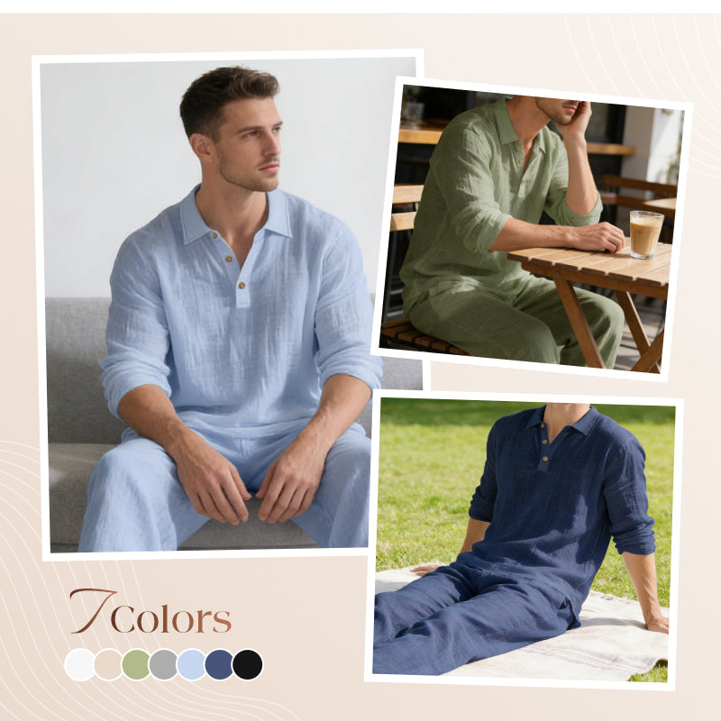💎 -50% SUR L'ENSEMBLE 2 PIÈCES EN LIN ! 💎 Respirant, Coupe Ample & Poches Pratiques pour Homme 👕