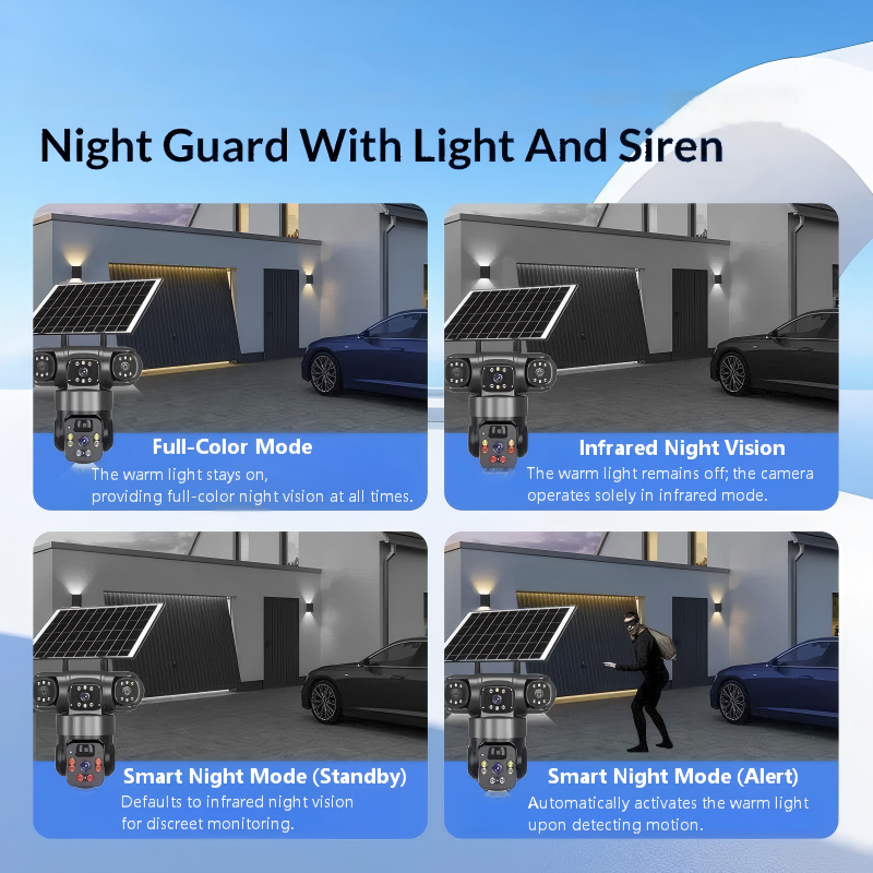 📹 50% DE RÉDUCTION! ☀️ Caméra de surveillance Wi-Fi 6K 9 MP pour l'extérieur | Zoom 10x, 3 objectifs, PTZ 360° | Indice de protection IP66, vision nocturne couleur, audio bidirectionnel, suivi de mouvement