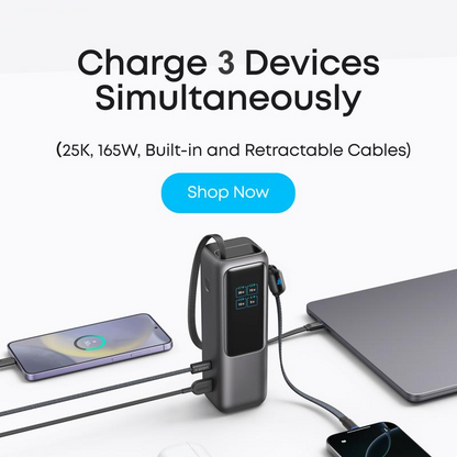 📱💥 50% OFF – Chargeur portable + câble intégré (Lightning/Type-C) | Recharge ultra rapide, tient dans une poche, sécurité anti-surcharge 🔐