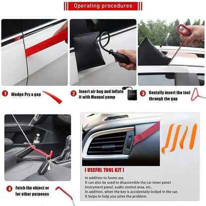 💎 Kit Outils Auto Pro – -50% de réduction : Pince 170 cm, Airbag et Cales anti-rayures pour Urgences