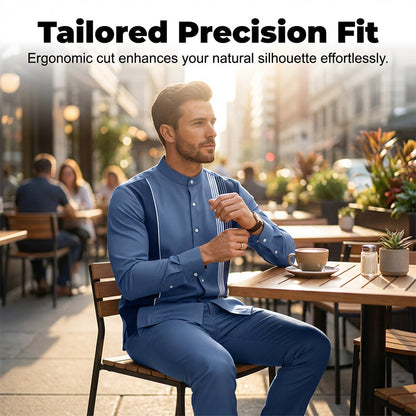 📢📢36 % de réduction !! ⏰Ensemble 2 pièces homme chemise rayée et pantalon – style sans effort