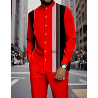 📢📢36 % de réduction !! ⏰Ensemble 2 pièces homme chemise rayée et pantalon – style sans effort