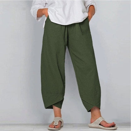 💎 -50% SUR LE PANTALON FEMME COTON & LIN ! 💎 Coupe Large, Taille Élastiquée & Respirant pour un Été Stylé