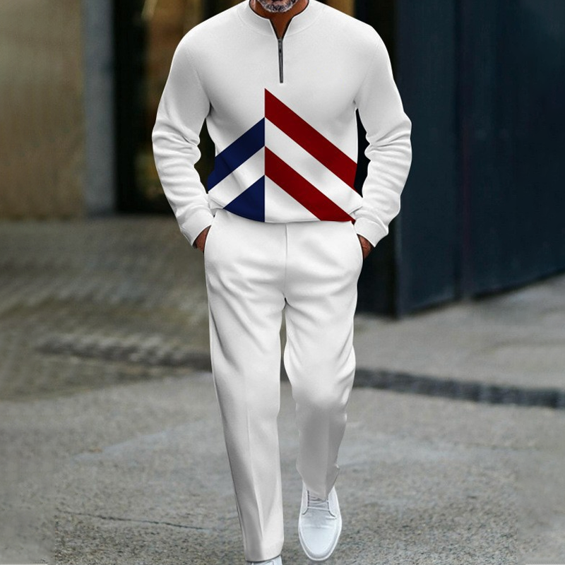 🔥NOUVEAUTÉ 2026 - 38 % DE RÉDUCTION🔥Ensemble de survêtement à demi-zip pour homme, motif color block