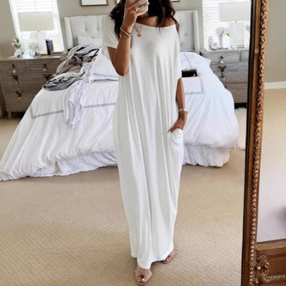⏳Spécial à durée limitée⏰Robe longue décontractée à manches courtes et coupe ample👗