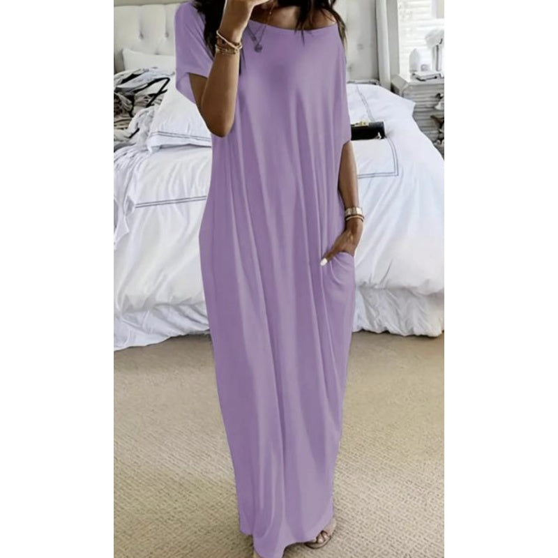 ⏳Spécial à durée limitée⏰Robe longue décontractée à manches courtes et coupe ample👗