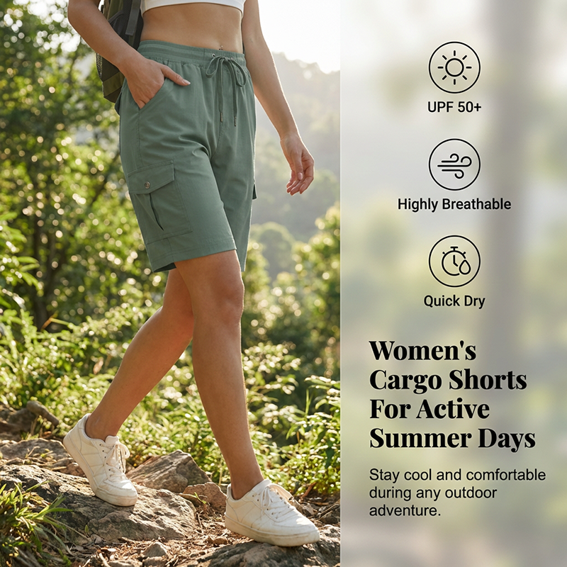 🩳 PROMO LIMITÉE 50% DE RÉDUCTION ! ✨ Short Cargo Femme – Séchage Rapide, UPF 50+ & Multi-Poches ⚡
