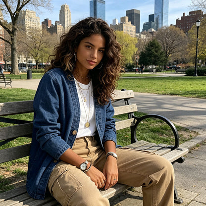 📢📢50 % DE RÉDUCTION !!!⏰Veste en jean classique à boutons pour femme