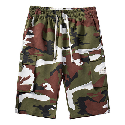🩳🍂✨ PROMO -54% ! Shorts Cargo Camouflage – 6 Poches Pratiques, Cordon de Taille & Coupe Détendue (4 Couleurs, XS-3XL)