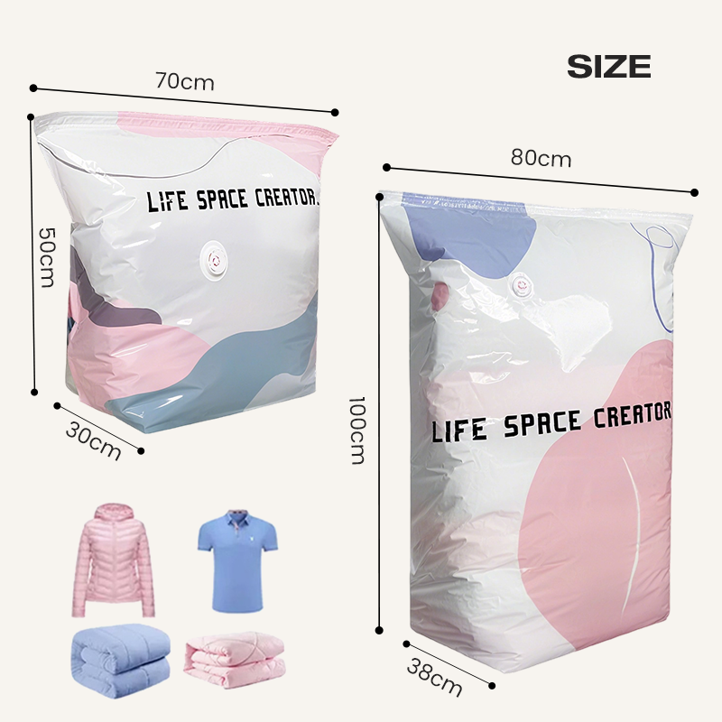 🧳 ACHETEZ 3, OBTENEZ 2 GRATUIT! 💨 Grand Sac de Rangement Sous Vide Compressible – Sans Pompe, Étanche & Idéal Pour Gagner De La Place Dans Les Valises Et À La Maison ✈️