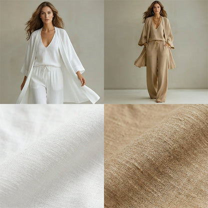 🧥Ensemble élégant pantalon à jambes larges, haut intérieur et cardigan (3 pièces) 👚👖