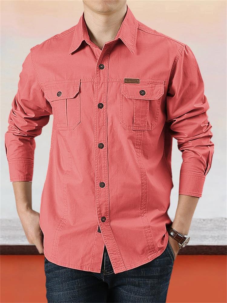 👔 50% DE RÉDUCTION ! ✨🏔️Chemise de Travail en Coton 100% pour Homme – Coutures Doubles, Évacuation d'Humidité 🍂