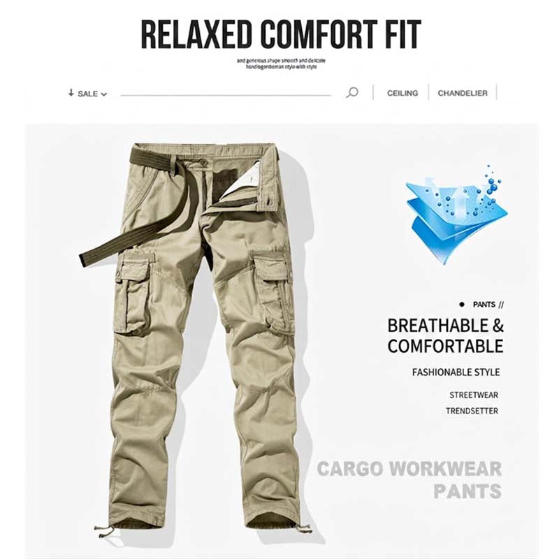 ⏰ 50 % de réduction ! 👖 Pantalon cargo tactique classique pour homme – Multi-poches, durable, poignets réglables 🔧