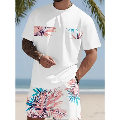 🌿Ensemble T-Shirt & Short Homme ✅ Imprimé Graphique & Coupe Confort | Léger et Tendance 👕🔥