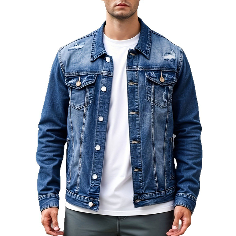 🧥 50% DE RÉDUCTION MAINTENANT ! 👖 Veste en jean délavé vintage pour homme décontractée – Design intemporel, tissu durable et poches fonctionnelles ✨