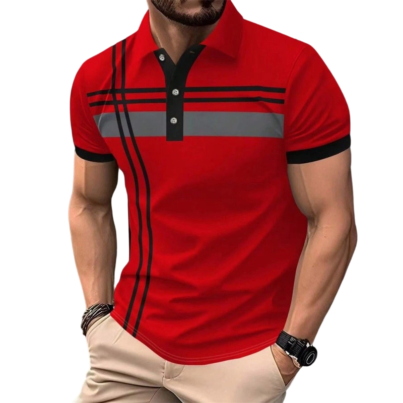 👕 PROMO LIMITÉE 50% DE RÉDUCTION ! ✨ Haut Rayé pour Homme – Col, Manches Courtes ✨