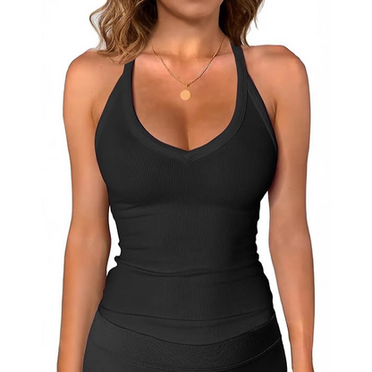 🥳SOLDES D'ÉTÉ🥳💞PLUS DE 50 000 EXEMPLAIRES VENDUS !💥50 % DE RÉDUCTION ! 🔥Débardeur à col en V côtelé pour femme