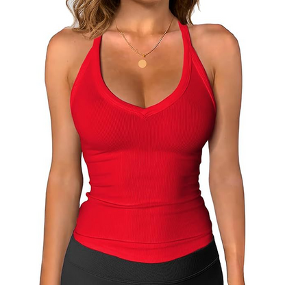 🥳SOLDES D'ÉTÉ🥳💞PLUS DE 50 000 EXEMPLAIRES VENDUS !💥50 % DE RÉDUCTION ! 🔥Débardeur à col en V côtelé pour femme