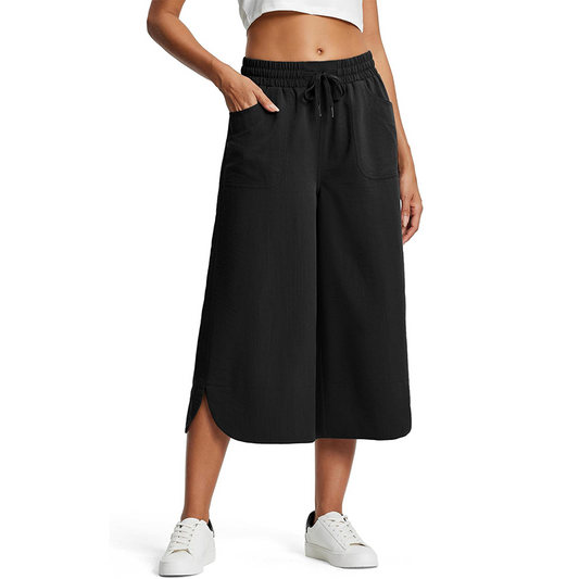 🌼 50 % DE RÉDUCTION EN CE MOMENT ! 🌼 Short en tissu uni à la coupe ample pour femme