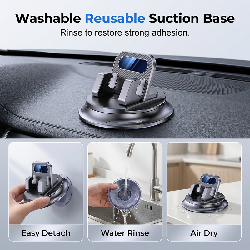 🎯 -50% SUR TOUT LE STOCK ! Support Téléphone Rotatif – Fixation Solide sur Tableau de Bord, Caoutchouc Haute Adhérence 🧭🔄 【Qualité Garantie】