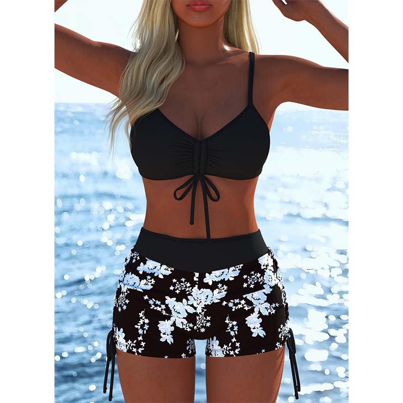 📢📢Ensemble bikini pour femme – Haut à cordons et shorty, différents modèles🩱 Pour la plage et la piscine⏰